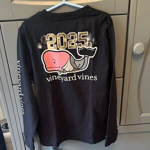 Vineyard Vines Black Long Sleeve with Pink Whale